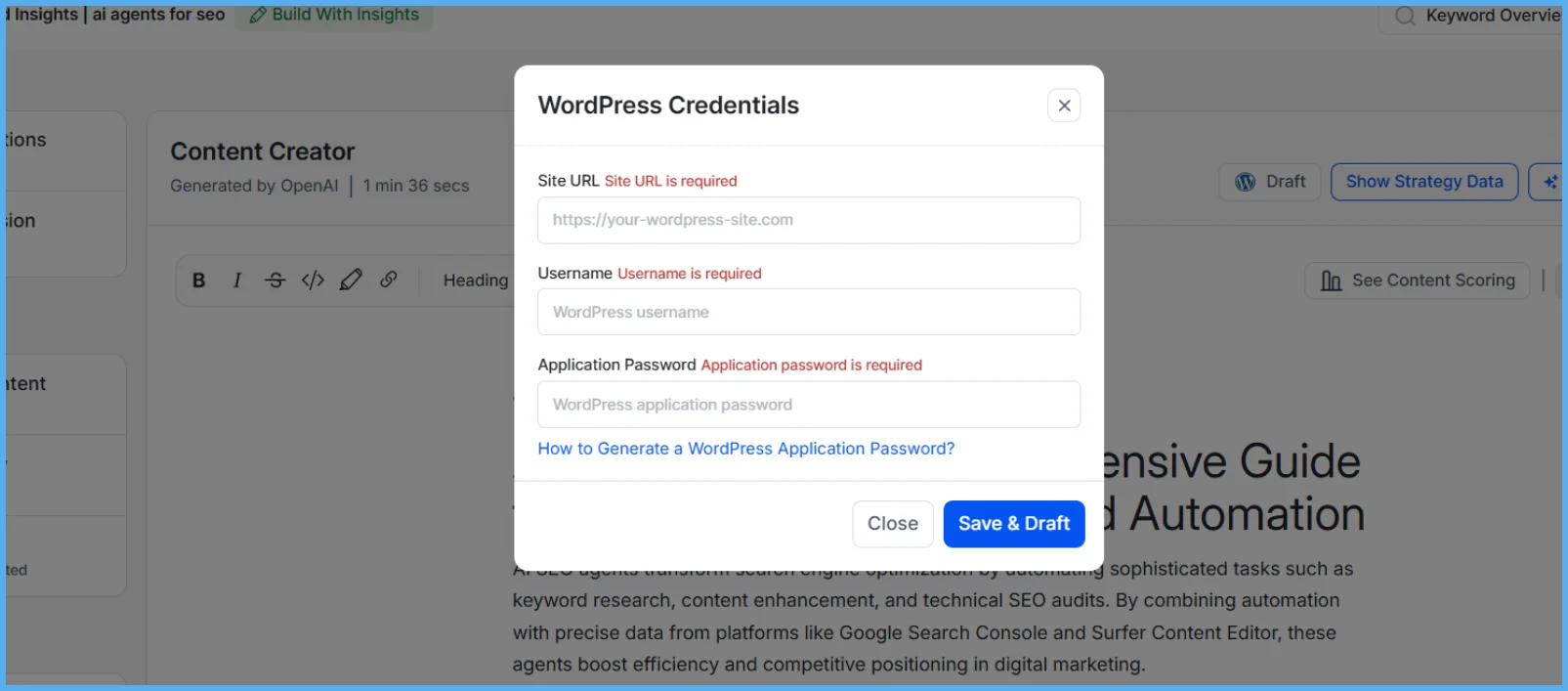 enter-wordpress-username-password-url-inside-kiva-settings-panel